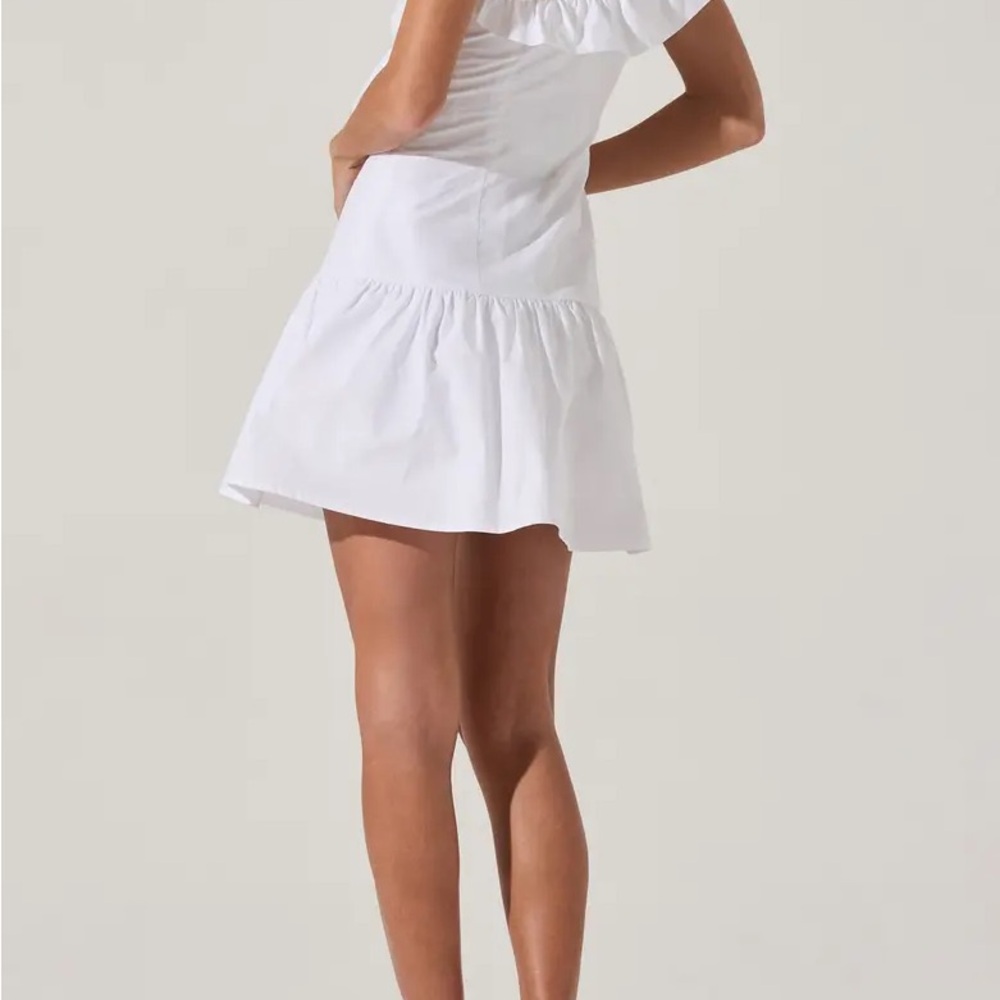 Astr One-Shoulder White Ruffle Mini Dress - Picture 2 of 11